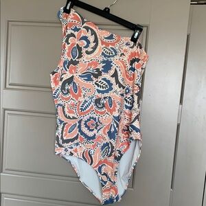 SUMMERSALT WATERCOLOR ONE PIECE BATHING SUIT SWIMSUIT WOMENS 14